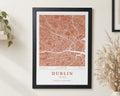 Personalised Map Print, Custom Location Wall Art, Hen and Stag Do Gift for Couple, Wedding Keepsake, Terracotta Map Art, Black Framed Print