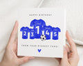 Birthday Card for Dad, Personalised Football Shirt Card, Birthday Card from Kids, Birthday Card for Him, Custom Dad Birthday Card
