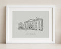 Personalised Venue Illustration from Your Photo, Custom Couple Print, Soft Grey Wall Art, Wedding Gift, Anniversary Print, Landscape Print