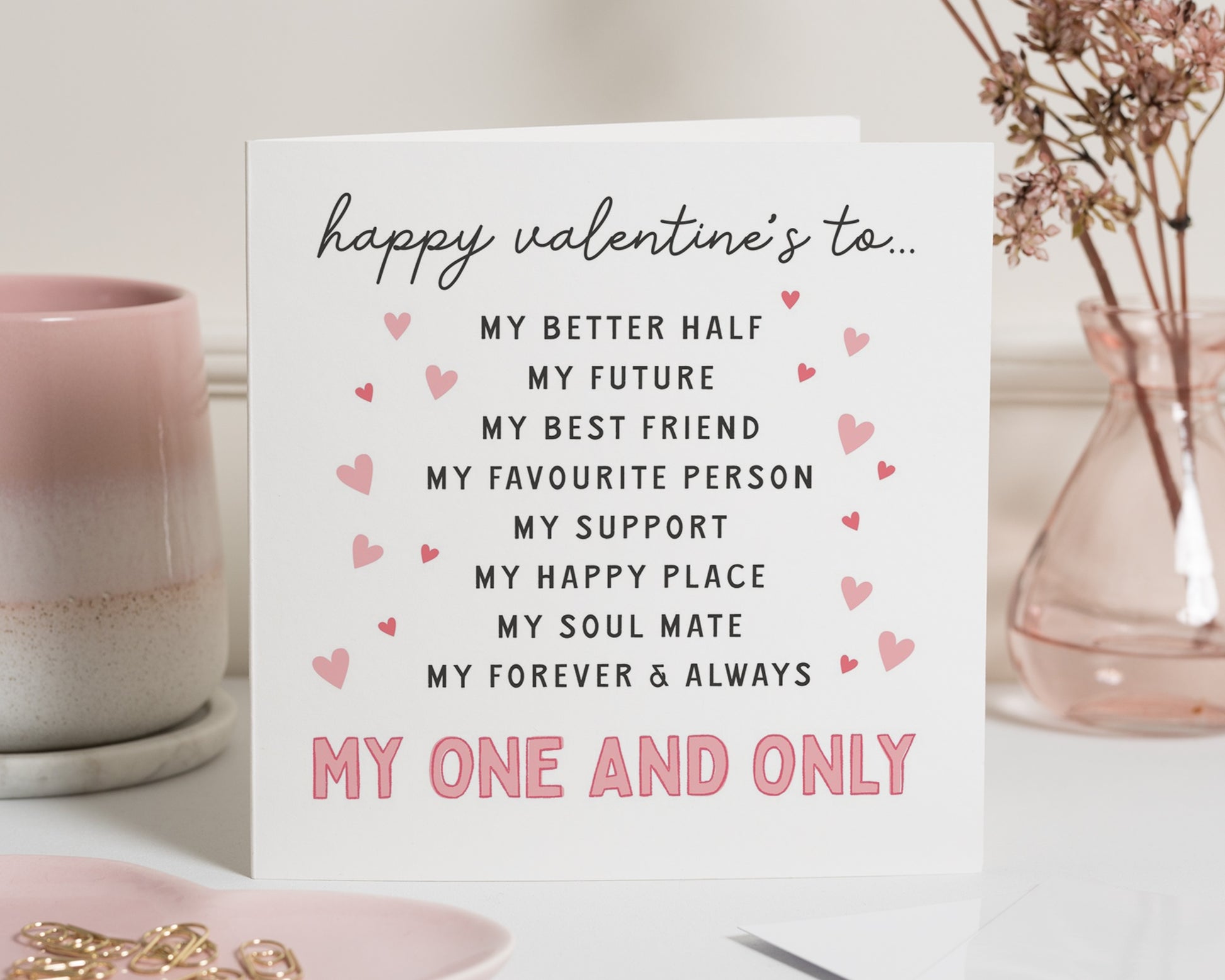 Valentines Day Card for Partner, Romantic Valentines Card, Card for Husband, Wife, Boyfriend, Girlfriend, My One and Only Card