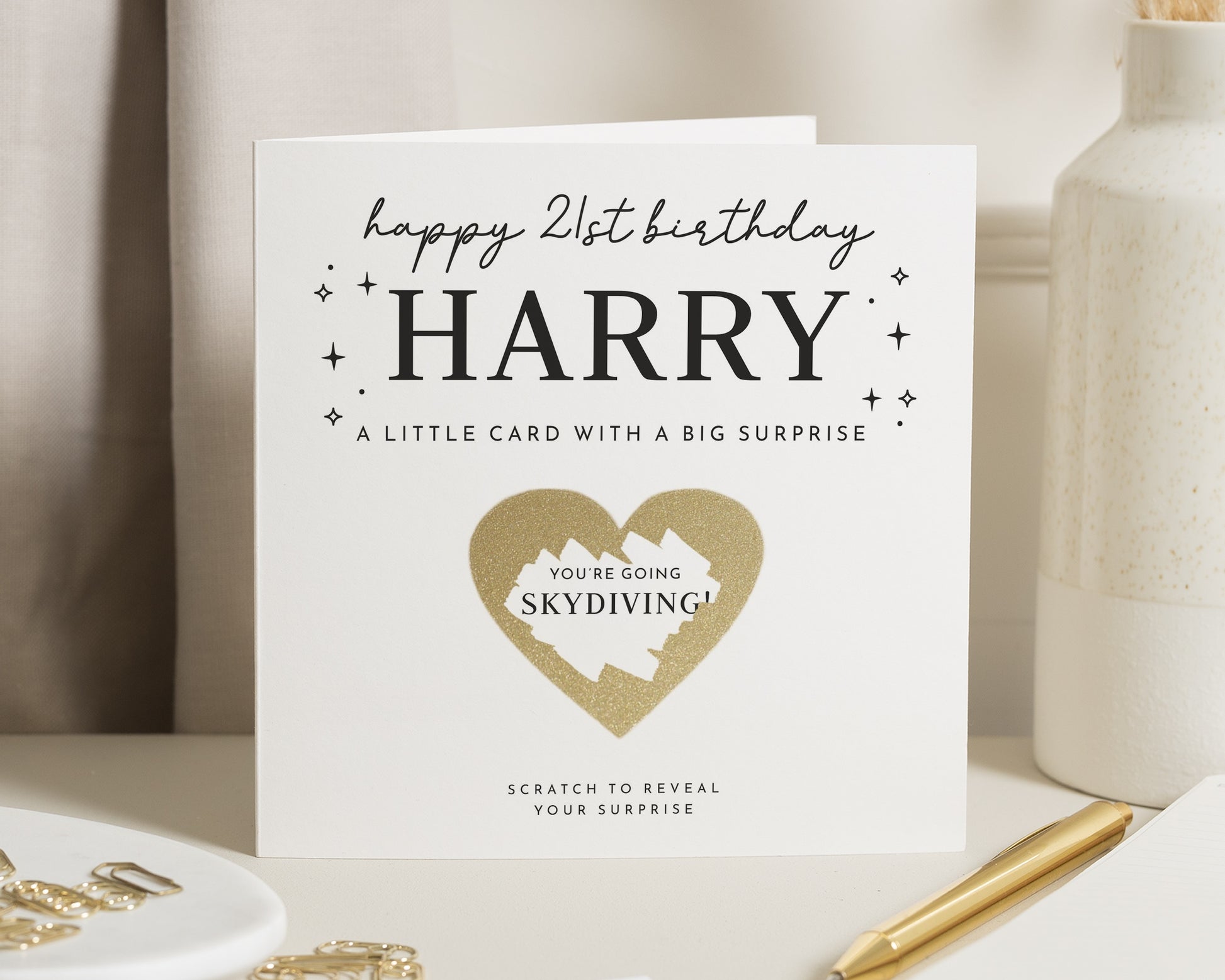 Personalised 21st Birthday Card, Scratch to Reveal Birthday Card, Surprise Experience Gift Card, 21st Birthday Card for Him Her
