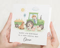 4th Birthday Card for Boy, Personalised Tractor Birthday Card, Farm Animal Birthday Card, Birthday Card for Son, Cute Kids Birthday Card