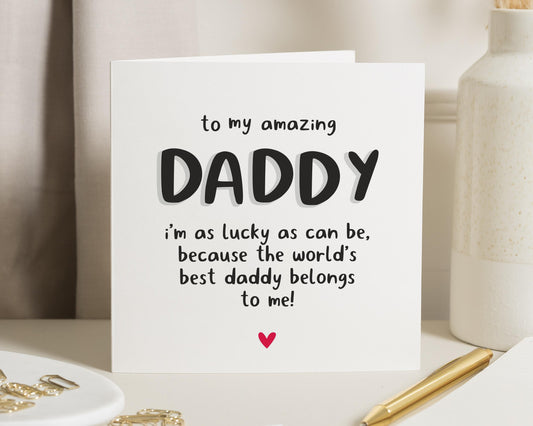 Birthday Card for Daddy, Daddy Birthday Card, Birthday Card from Child, Birthday Card for Him, Cute Birthday Card, Daddy Card