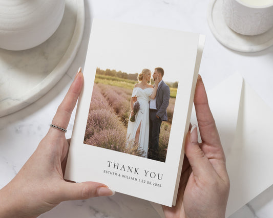 Personalised Wedding Thank You Card, Photo Wedding Thank You Card, Folded Wedding Thank You Card, Wedding Thank You Cards