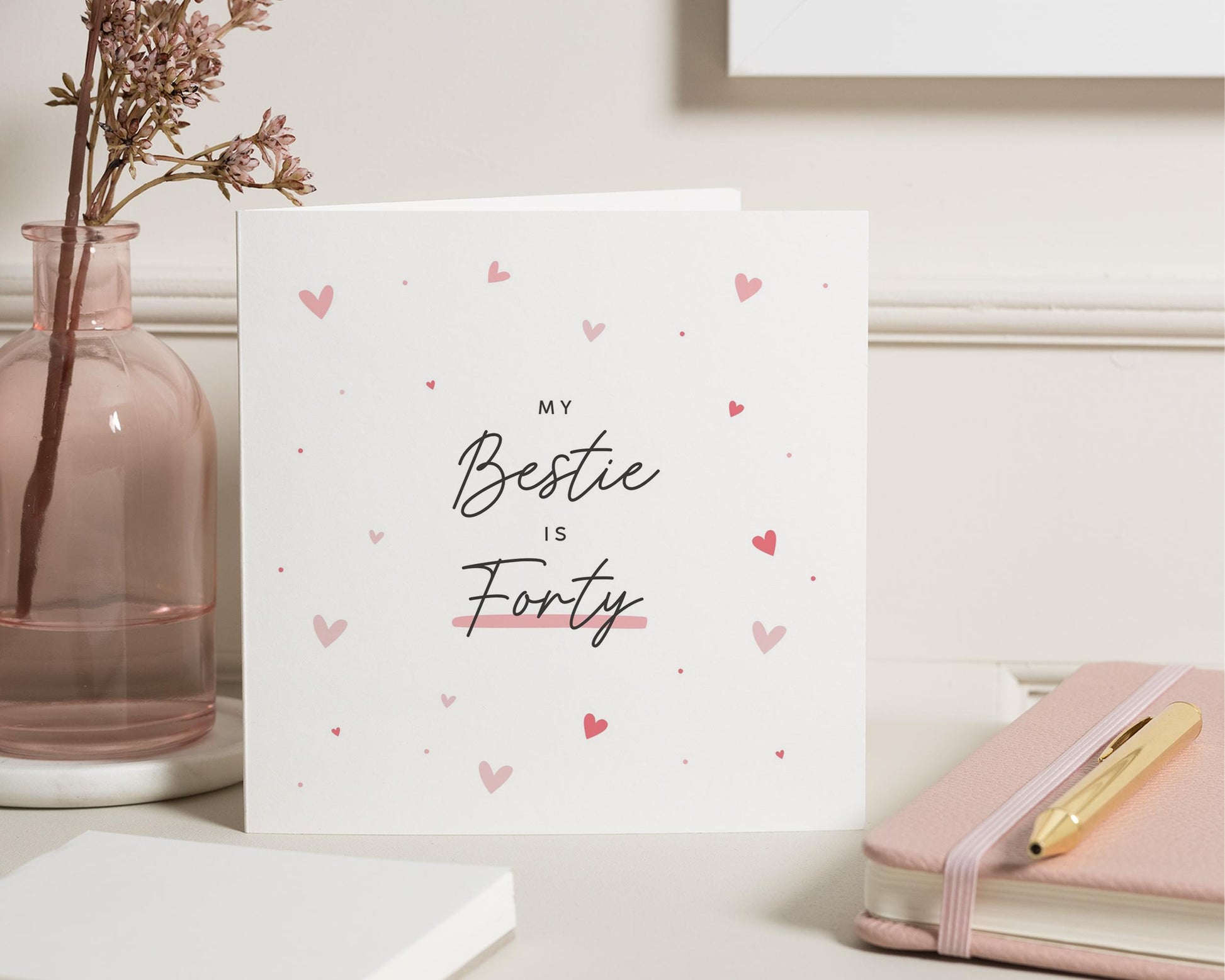 40th Birthday Card for Best Friend, Bestie Birthday Card, Birthday Card for Her, Personalised 40th Birthday Card, Cute Birthday Card