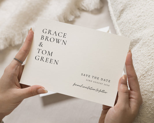 Personalised Save the Date Card, Wedding Save the Date Card, Save the Date Cards, Simple Minimal Save the Date, Custom Wedding Card