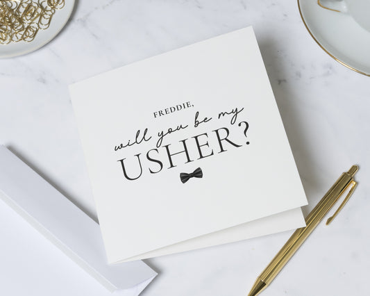 Will You Be My Usher Card, Usher Proposal Card, Personalised Usher Card, Wedding Party Card, Usher Invitation, Custom Name Card