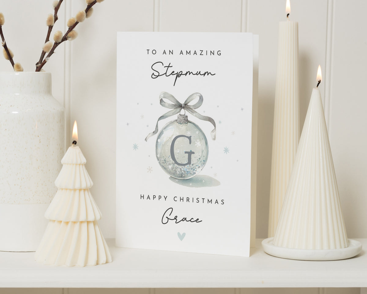 Christmas Card for Stepmum, Personalised Stepmum Christmas Card, Xmas Card for Step Mum, Christmas Card from Daughter Son