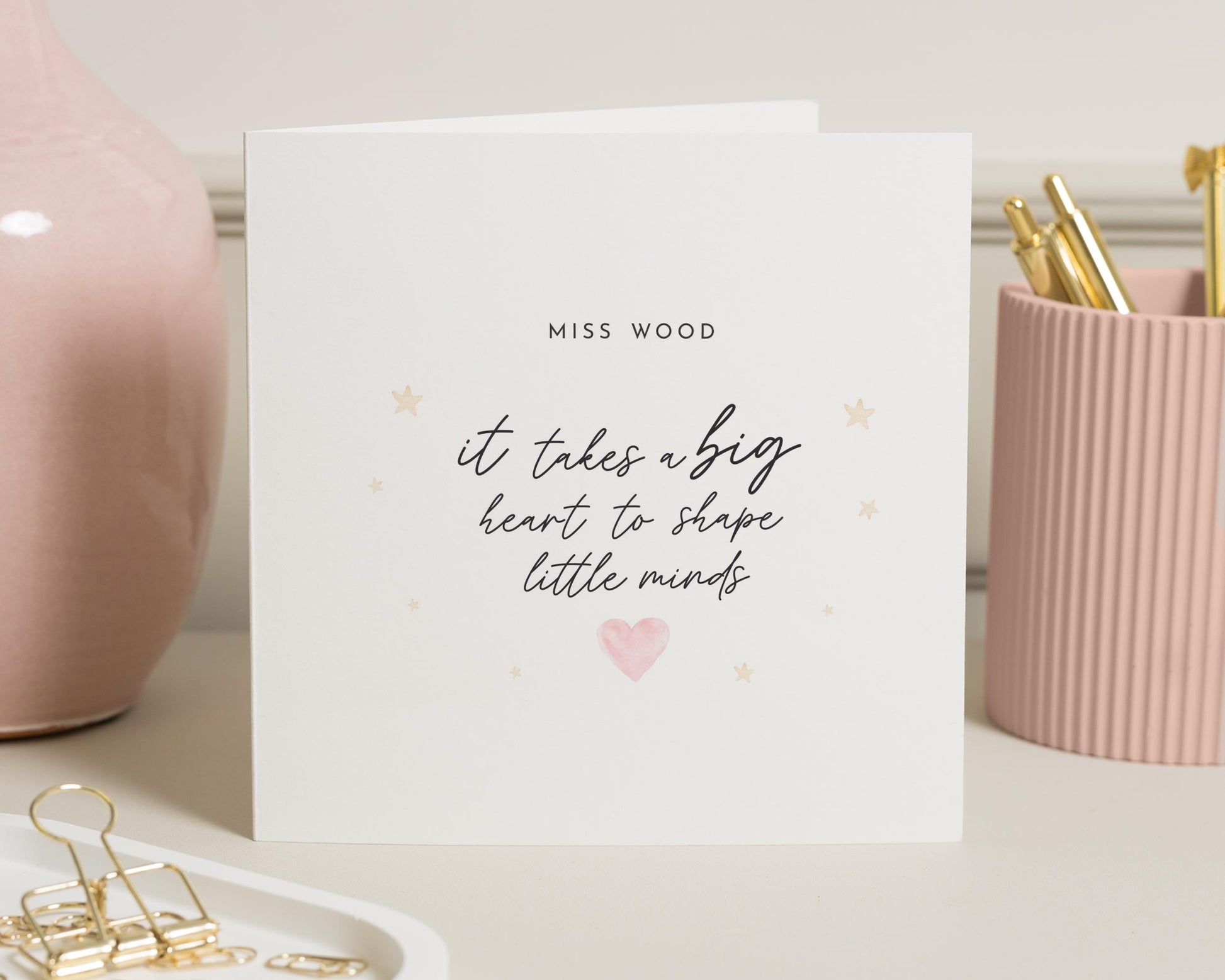 Teacher Thank You Card, Thank You Card for Teacher, Personalised Teacher Card, End of Term Card, Big Heart Card, Thank You Card