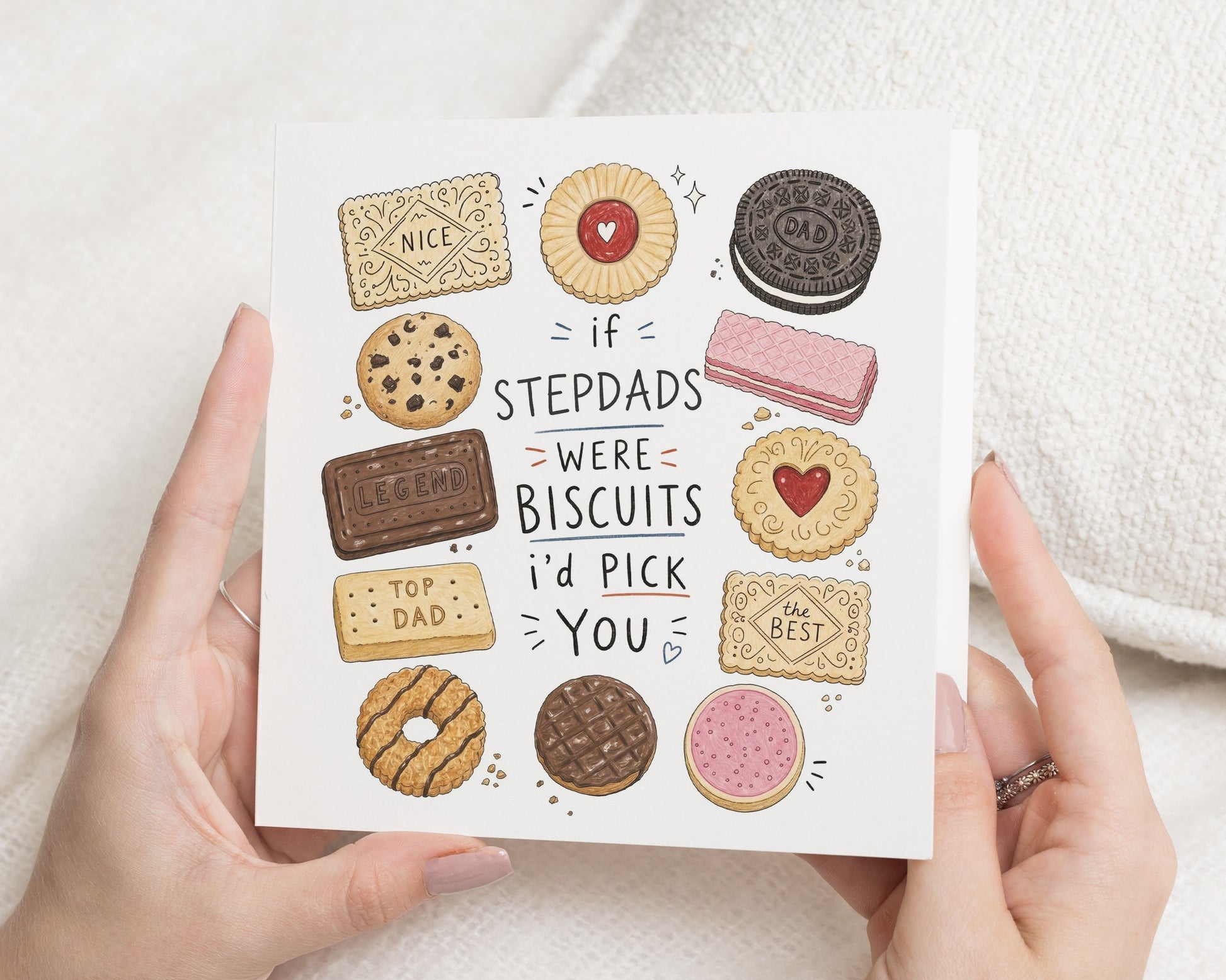 Fathers Day Card for Stepdad, Step Dad Fathers Day Card, Bonus Dad Card, Stepdad Birthday Card, Funny Biscuit Card for Him