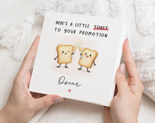 Promotion Card, Congratulations Card, Funny Promotion Card, Personalised Promotion Card, Toast Pun Card, Card for Colleague