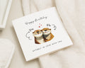 Birthday Card Otter, Cute Otter Birthday Card, Romantic Birthday Card, Animal Birthday Card, Otterly in Love Birthday Card, Card for Partner