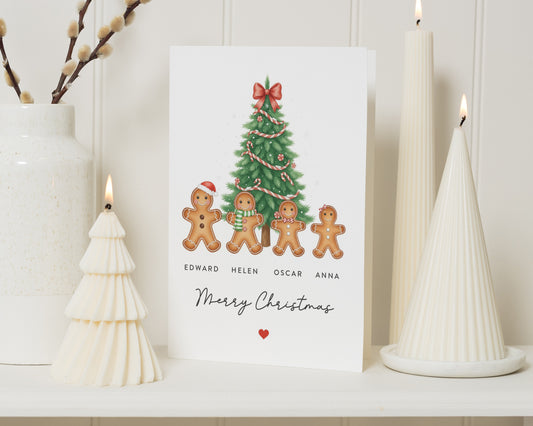 Personalised Christmas Card, Family Christmas Card, Christmas Card for Family, Gingerbread Christmas Card, Cute Xmas Card, Custom Xmas Card