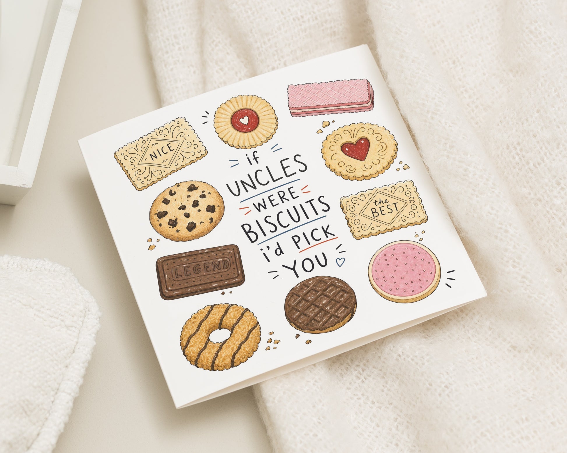 Uncle Birthday Card, Birthday Cards for Uncle, Funny Uncle Card, Fathers Day Card for Uncle, Uncle Card from Niece Nephew, Biscuit Card