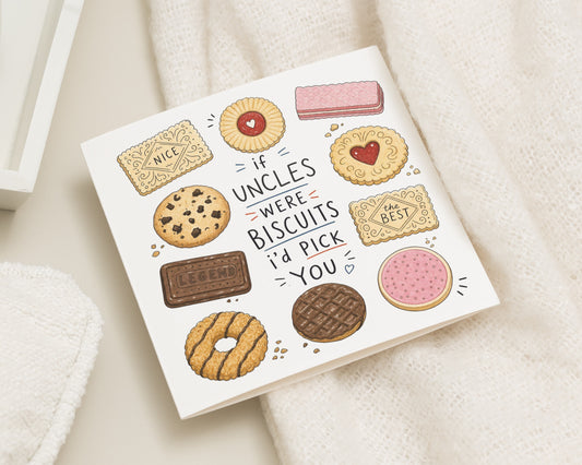 Uncle Birthday Card, Birthday Cards for Uncle, Funny Uncle Card, Fathers Day Card for Uncle, Uncle Card from Niece Nephew, Biscuit Card
