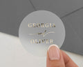 Personalised Wedding Sticker, Gold Foil Name Sticker, Custom Wedding Seal, Transparent Sticker, Envelope Seal, Wedding Label