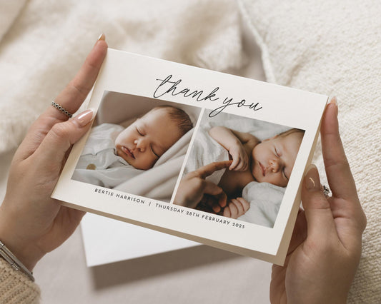Cute New Baby Cards Thank You, Baby Girl Photo Thank You Cards, Personalised Thank You Cards New Baby Girl, Baby boy Postcard Thankyou Card