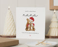 Christmas Card for Nana, Personalised Christmas Card, Bear Family Christmas Card, Cute Christmas Card for Her, Nana Christmas Card