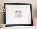 Personalised Dog Portrait Print, Custom Pet Line Drawing Wall Art, Dog Lover Gift, Pet Owner Gift, Landscape Print 