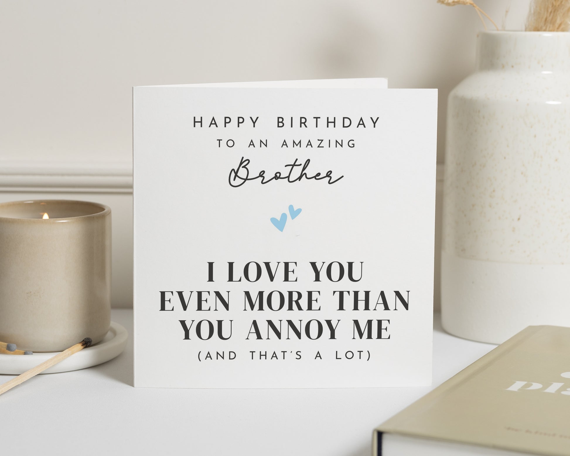 Birthday Card for Brother, Brother Birthday Card, Funny Birthday Card for Brother, Birthday Card for Him, Cute Brother Birthday Card