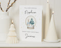 First Christmas Card for Nephew, 1st Christmas Card, Personalised Christmas Card for Baby Boy, Cute Bunny Christmas Card, Snow Globe Card