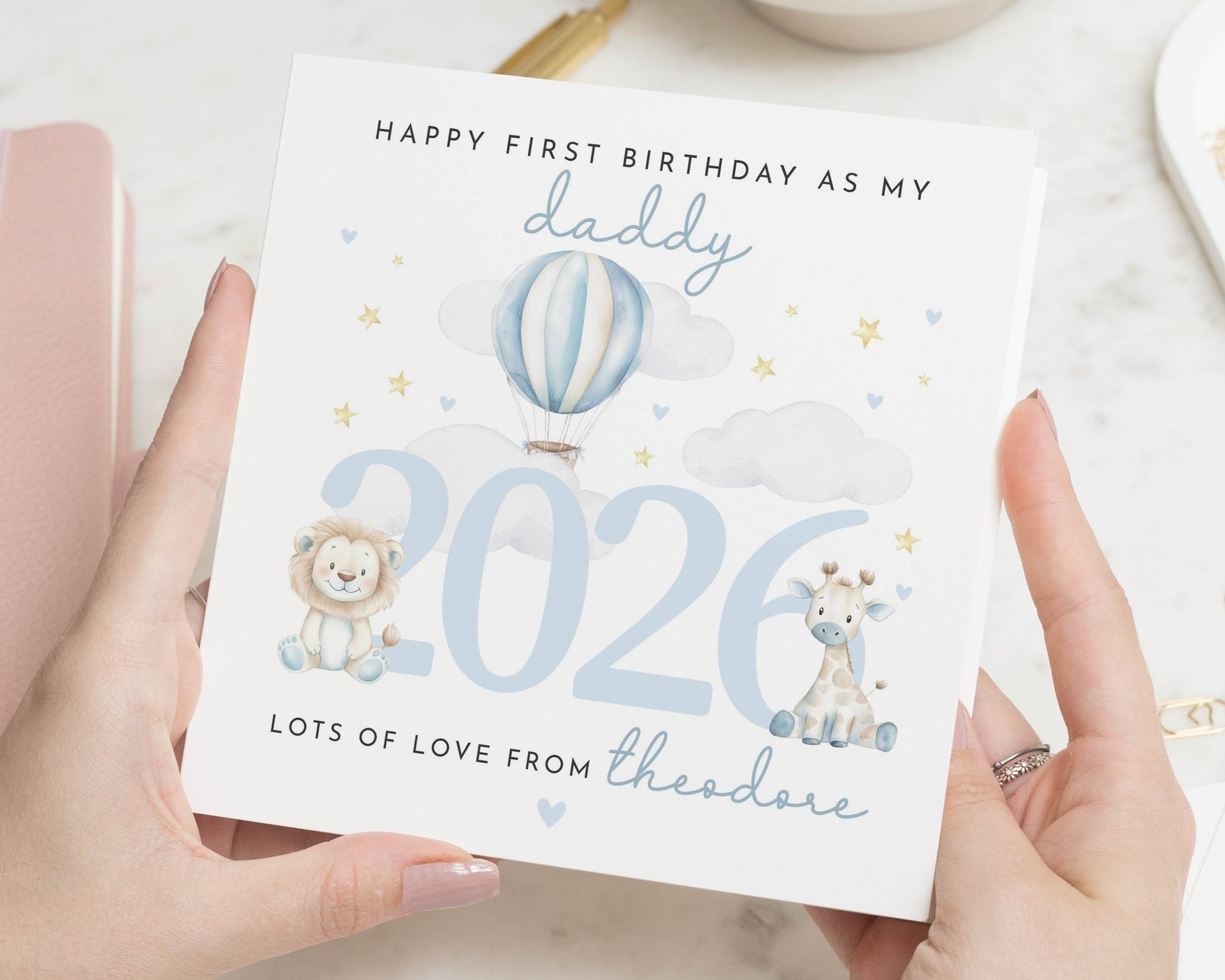 First Birthday Card For Daddy, Birthday Card From Baby, Personalised Daddy Birthday Card, Cute Animal Card, 1st Birthday Card For Dad