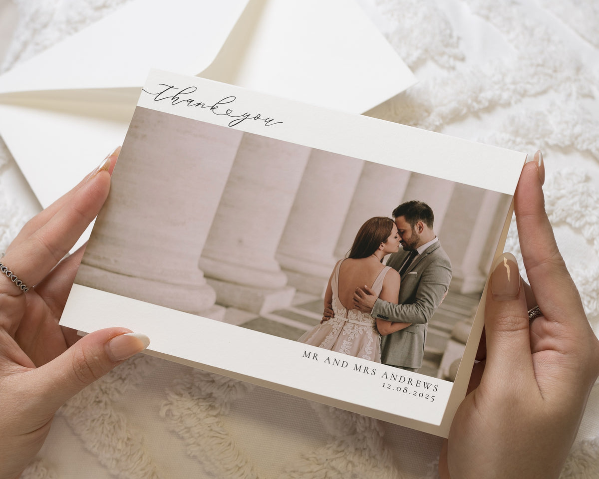 Personalised Wedding Thank You Cards, Photo Wedding Thank You Cards, Simple Wedding Thank You Card, Minimal Thank You Cards