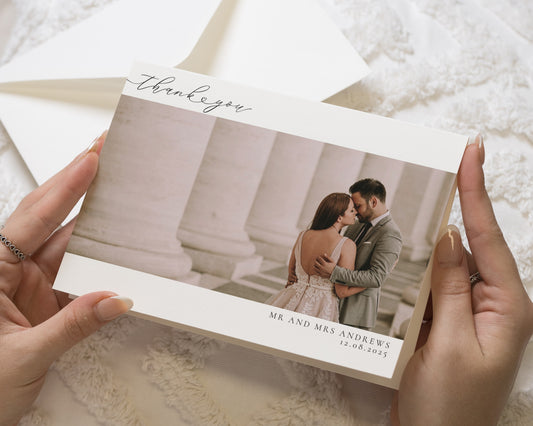 Personalised Wedding Thank You Cards, Photo Wedding Thank You Cards, Simple Wedding Thank You Card, Minimal Thank You Cards