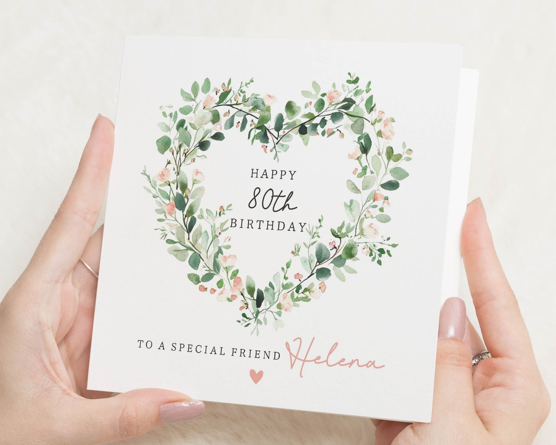 80th Birthday Card for Friend, Personalised Birthday Card, Birthday Card for Her, Floral Birthday Card, Special Friend Birthday Card