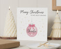 Christmas Card for Best Friend, Personalised Merry Christmas Card, Christmas Card for Her, Custom Name Card, Bauble Christmas Card