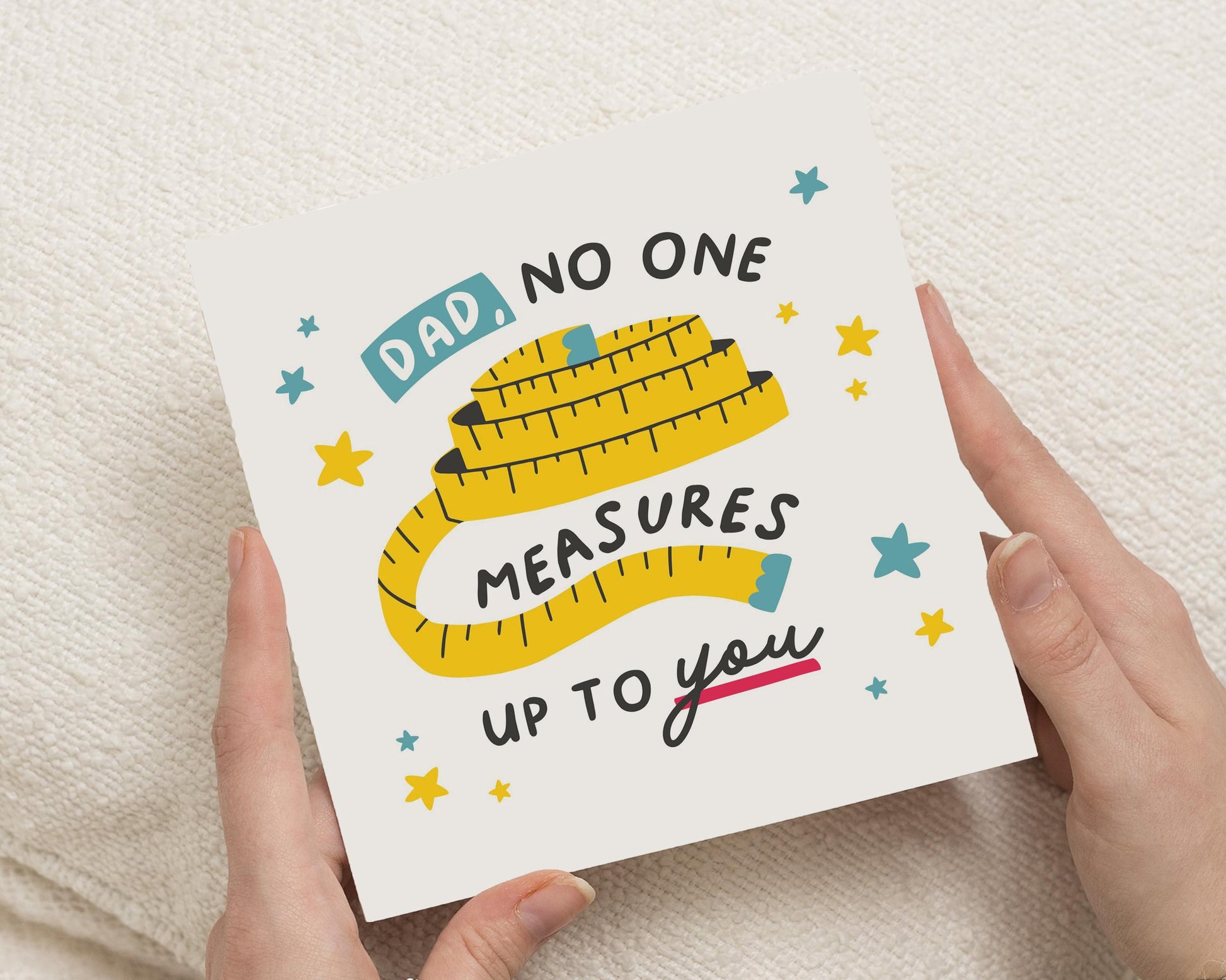 Birthday Card for Dad, Fathers Day Card, Dad Birthday Card, Funny Card for Him, Dad Card, Personalised Dad Card, Tape Measure Card