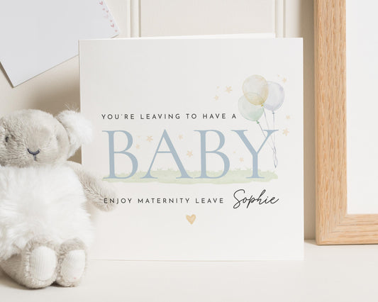 Maternity Leave Card, Leaving Card for Colleague, Baby Card, Personalised Card for Her, New Baby Card, Cute Maternity Card