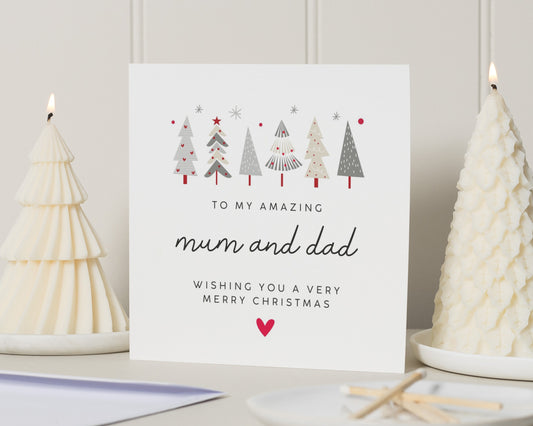 Christmas Card for Mum and Dad, Merry Christmas Card, Parents Christmas Card, Personalised Christmas Card, Cute Christmas Card