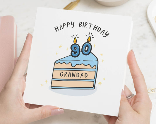 90th Birthday Card for Grandad, Grandad 90 Birthday Card, Birthday Card for Him, Personalised Grandad Birthday Card