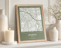 Personalised Map Print, Custom Location Map, Green Wall Art, Wedding Gift for Couple, Anniversary Gift, New Home Gift, Portrait Print