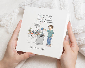 Funny Birthday Card for Him, Husband Birthday Card, Boyfriend Birthday Card, Romantic Birthday Card for Men, Dishwasher Birthday Card