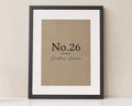 Personalised House Number Print, Custom Address Wall Art, Beige New Home Gift, Minimalist Hallway Print, Black Framed Print