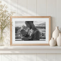Personalised Photo Print, Custom Print From Your Photo, Landscape Black and White Wall Art, Family Gift, Oak Framed Print With Mount