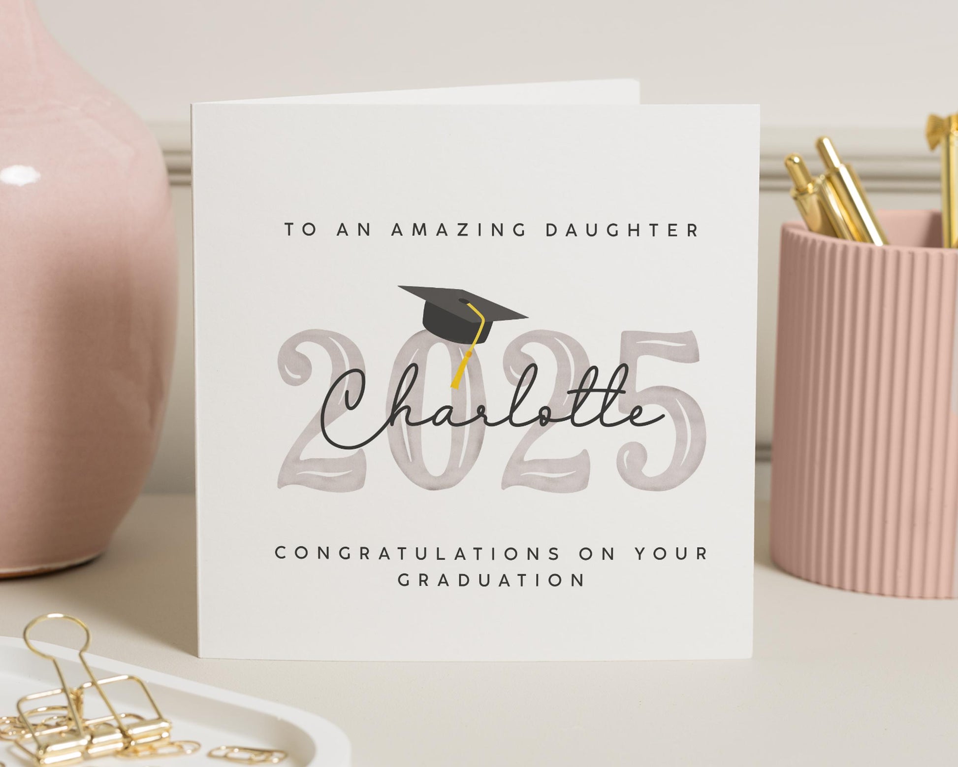 Graduation Card for Daughter, Personalised Graduation Card, 2025 Graduation Card, Congratulations Card for Her, Custom Name Card