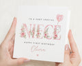 1st Birthday Card for Niece, First Birthday Card for Niece, Personalised Birthday Card for Girl, Floral Birthday Cards, Baby Girl Card