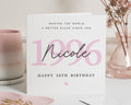 30th Birthday Card, Personalised Birthday Card for Her, 1996 Birthday Card, Birthday Card for Daughter, Friend, Sister, Custom Name Card
