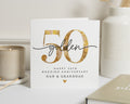 Golden Wedding Anniversary Card, 50th Anniversary Card for Nan and Granddad, Personalised Anniversary Card
