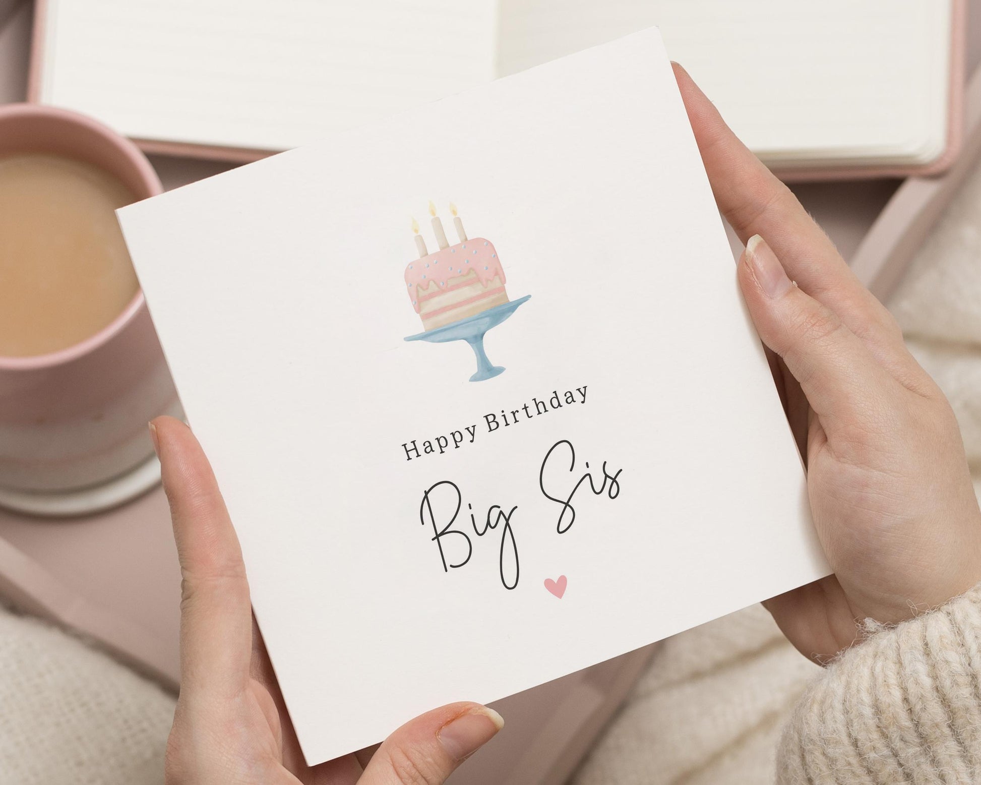 Birthday Card for Sister, Big Sister Birthday Card, Birthday Card for Her, Cute Birthday Card, Personalised Birthday Card, Cake Card
