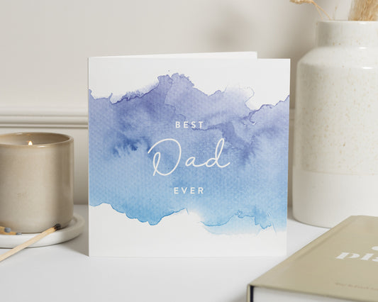 Birthday Card for Dad, Best Dad Birthday Card, Fathers Day Card, Birthday Card for Him, Watercolour Dad Card, Card for Father