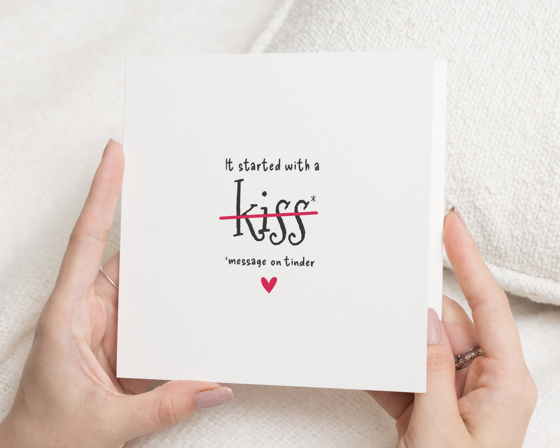 Funny Valentines Day Card, Anniversary Card for Boyfriend, Girlfriend, Husband, Wife, Romantic Card, It Started With A Kiss Card