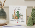 Grandson First Christmas Card, 1st Christmas Card for Grandson, Personalised Christmas Card, Baby Boy Christmas Card, Safari Christmas Card
