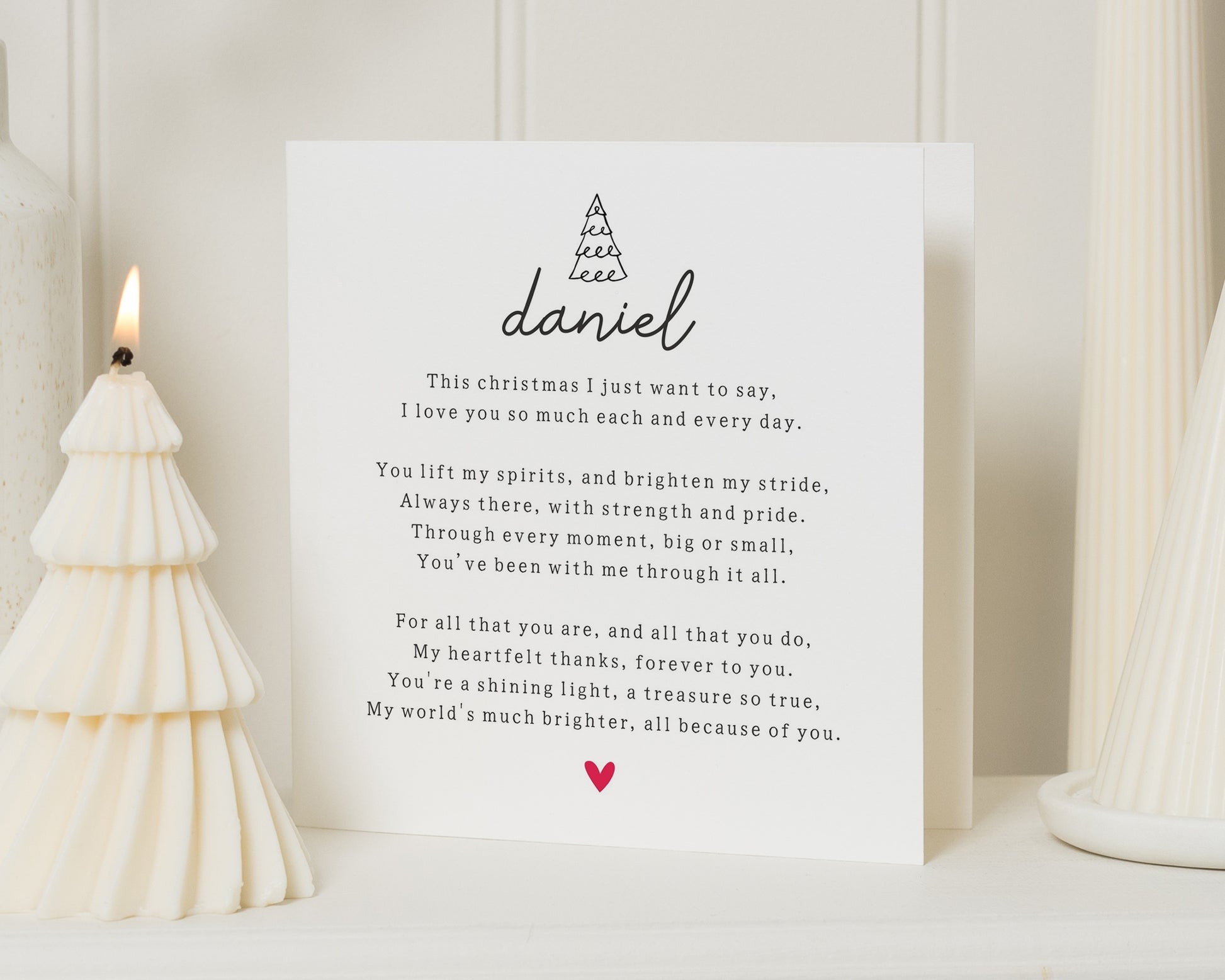 Christmas Card for Him, Personalised Christmas Card, Christmas Card for Husband, Boyfriend, Partner, Romantic Christmas Card, Poem Card