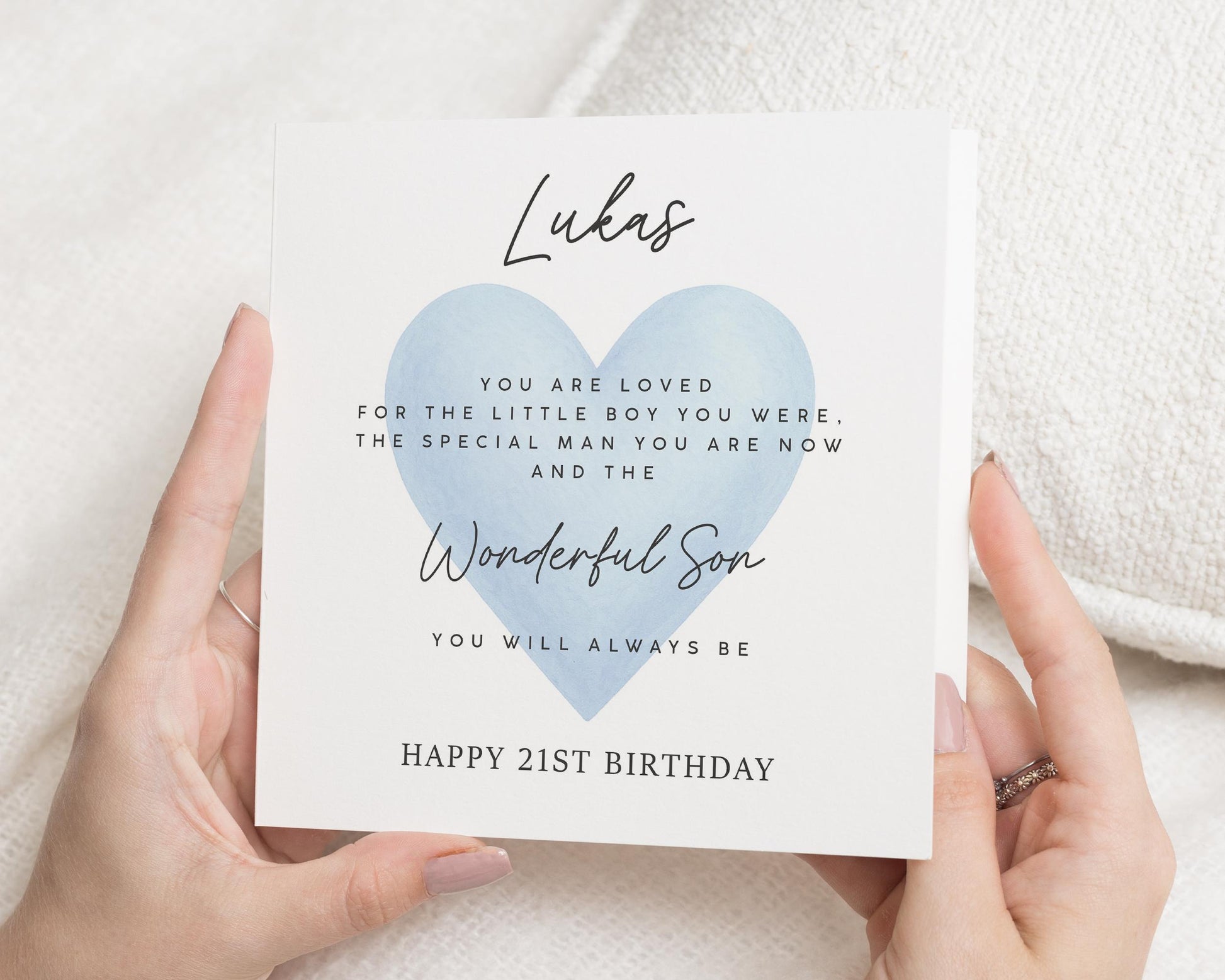 21st Birthday Card for Son, Personalised Birthday Card for Him, Special Son Birthday Card, 21st Birthday Card for Boy, Heart Card