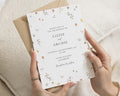 Wildflower Wedding Invitations, Floral Wedding Invite, Botanical Watercolour Invitation Suite, Personalised Rustic Wedding Stationery
