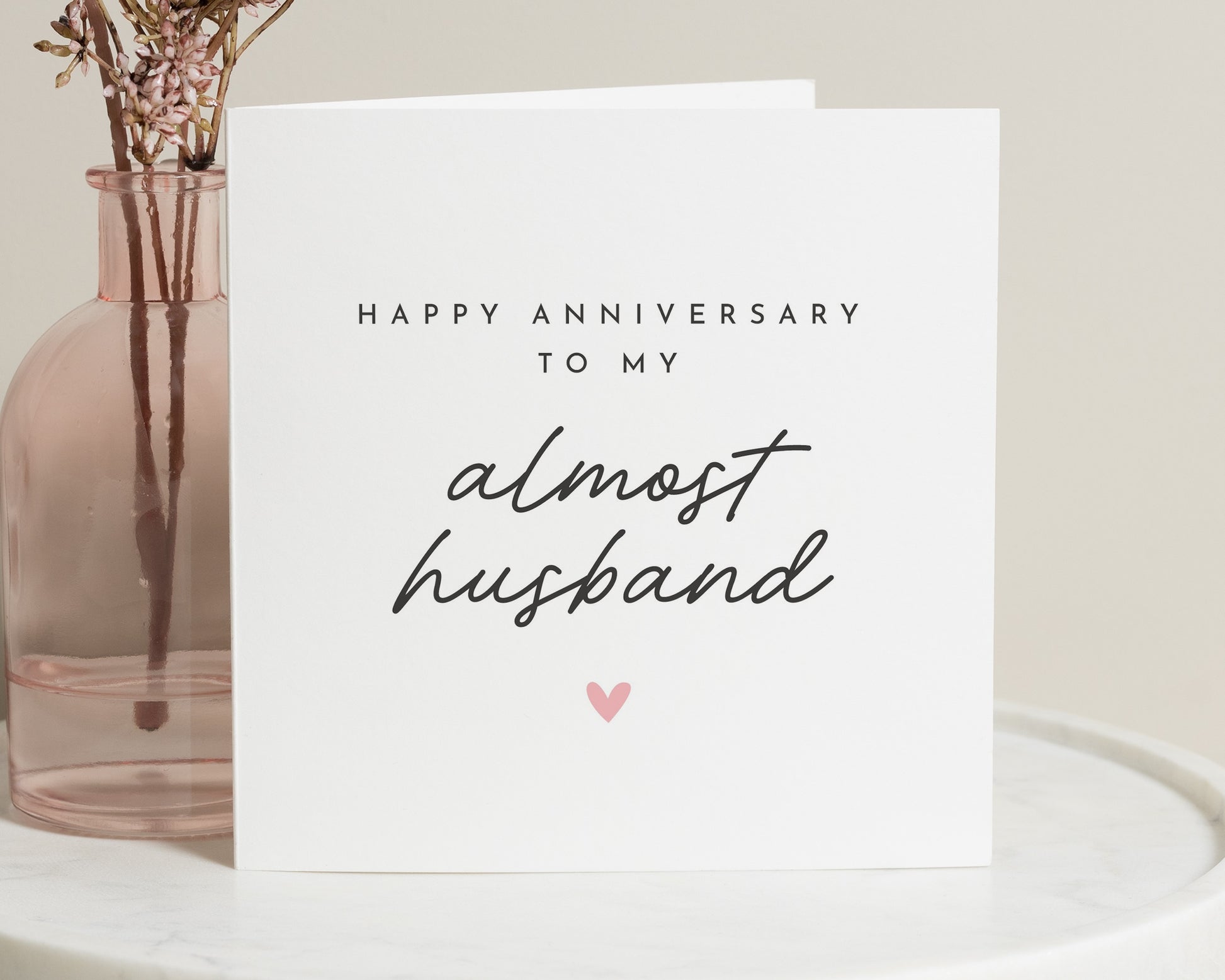 Anniversary Card for Fiance, Almost Husband Card, Romantic Anniversary Card, Anniversary Card for Him, Minimalist Anniversary Cards